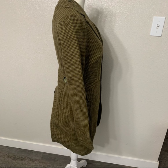Free People two toned green wool jacket size 2 - Picture 3 of 9